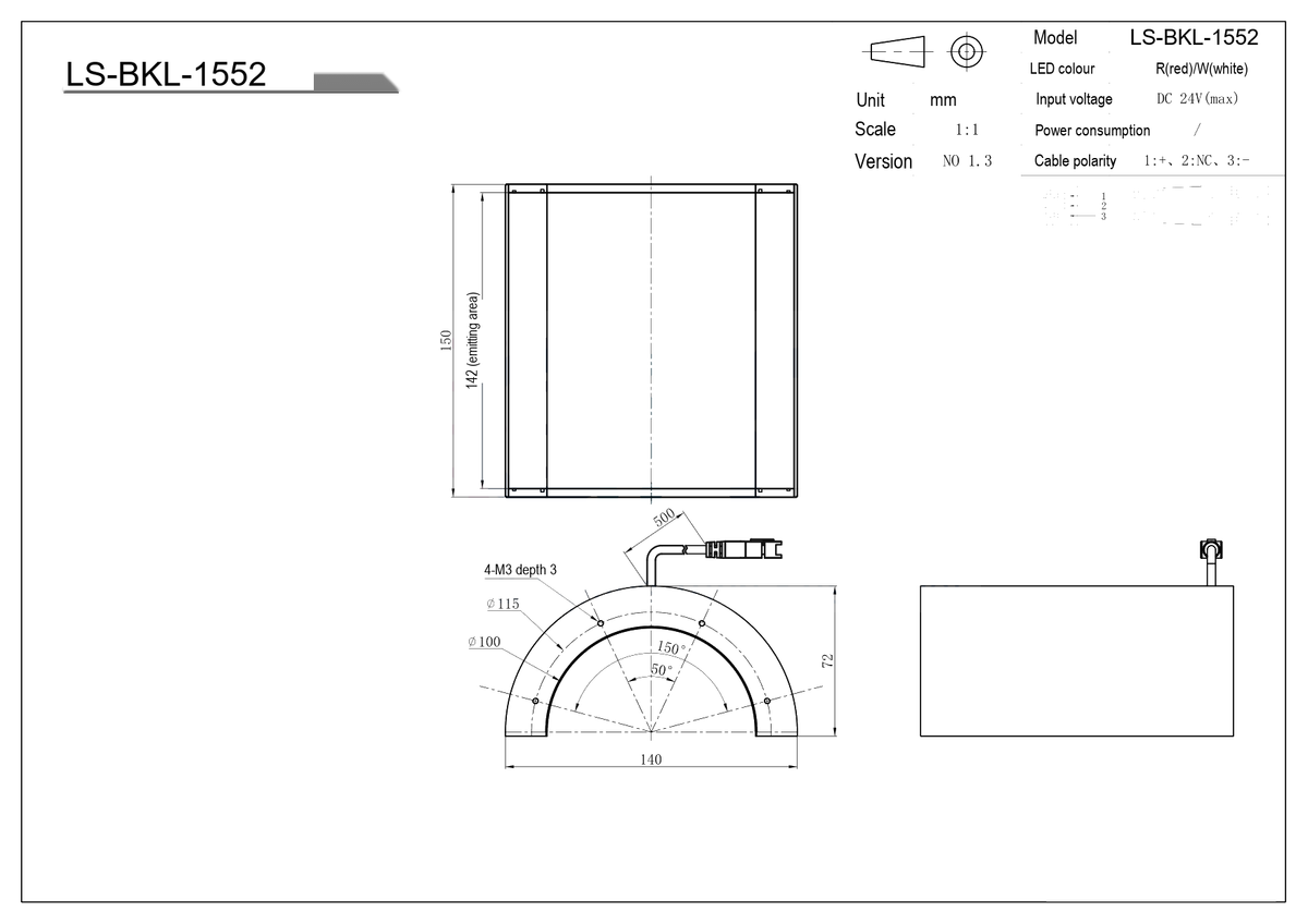 LS-BKL-1552 dimensions (mm)
