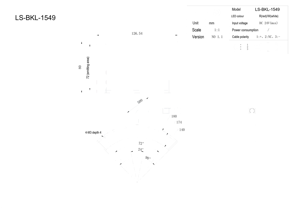 LS-BKL-1549 dimensions (mm)