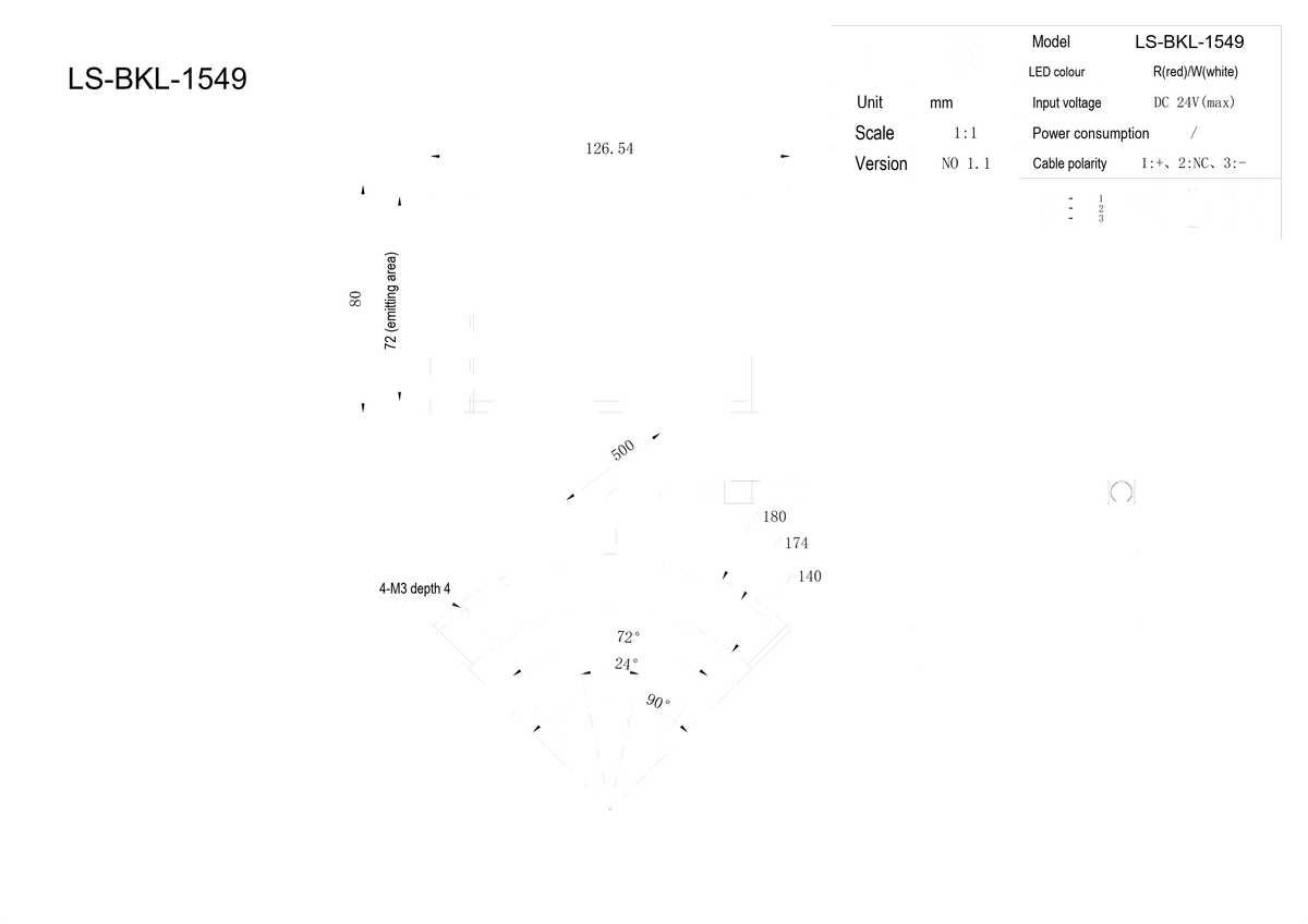 LS-BKL-1549 dimensions (mm)