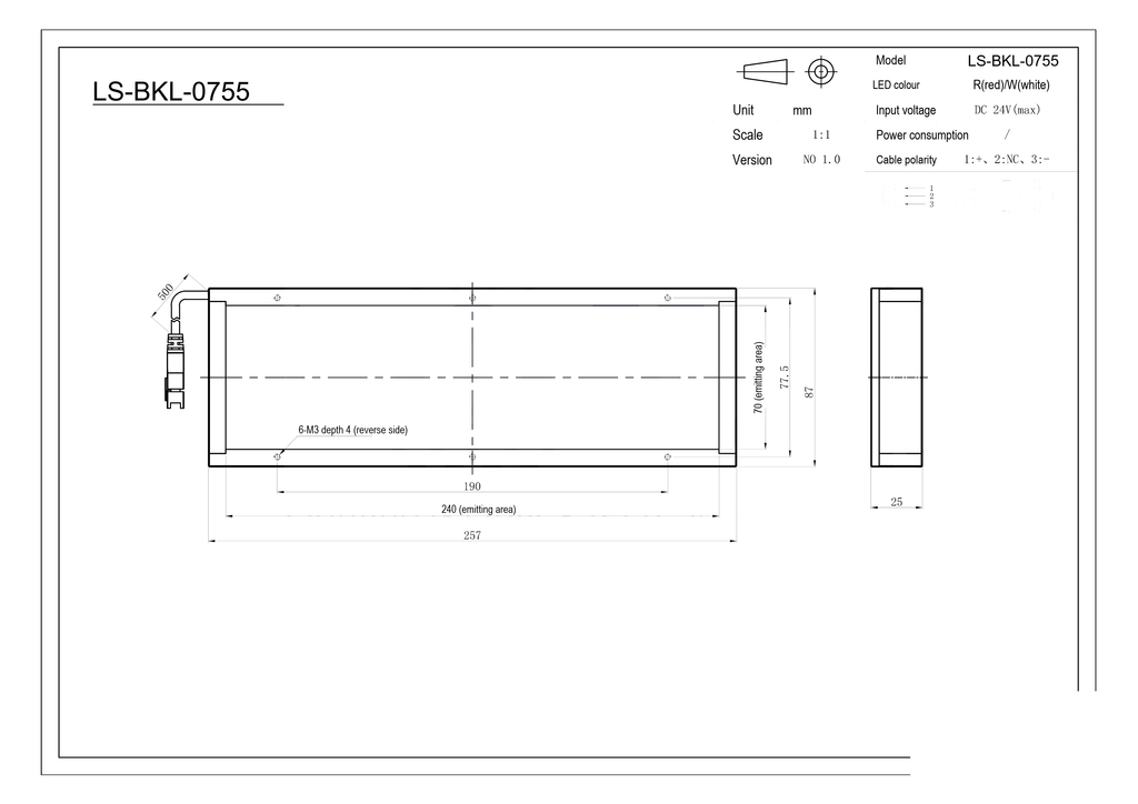 LS-BKL-0755 dimensions (mm)