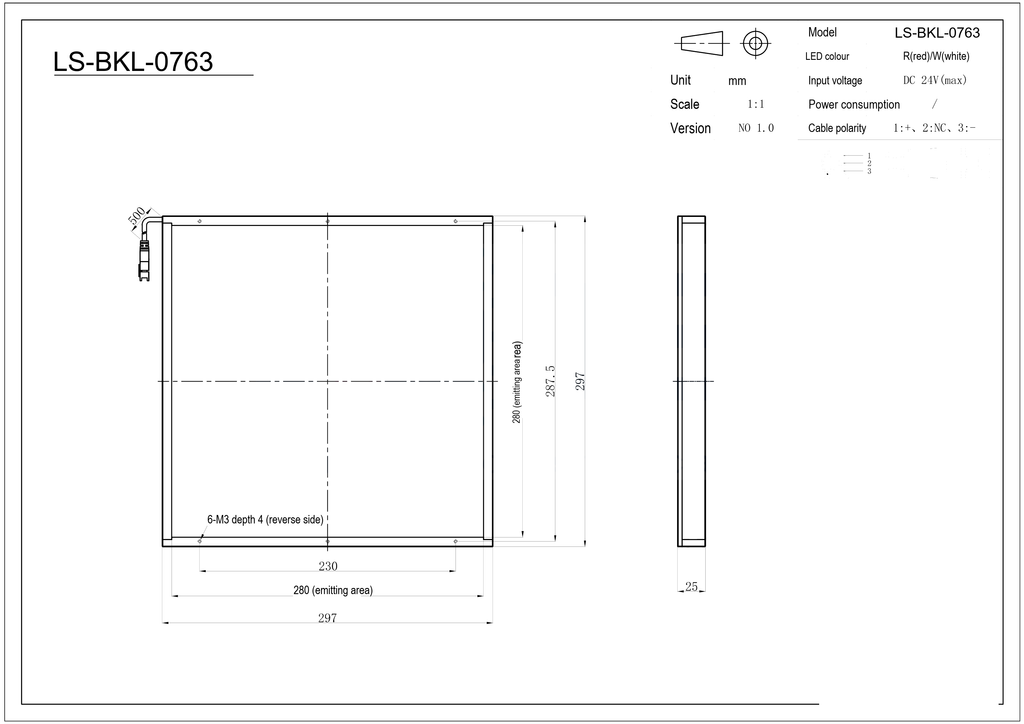 LS-BKL-0763 dimensions (mm)