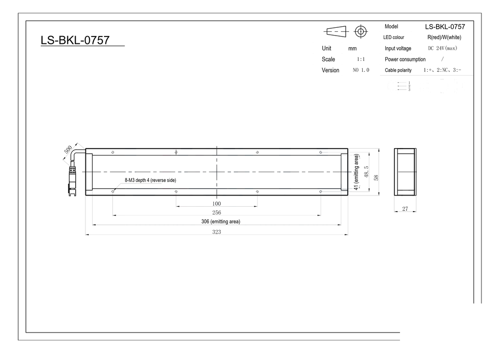 LS-BKL-0757 dimensions (mm)