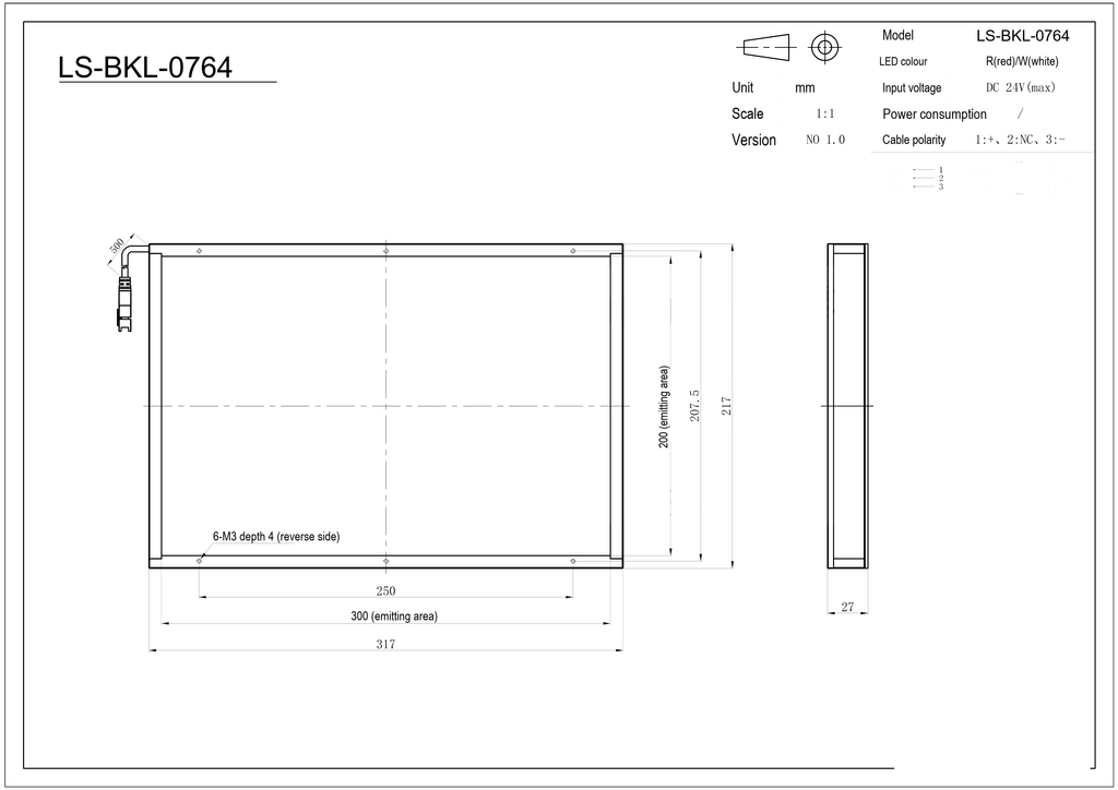 LS-BKL-0764 dimensions (mm)