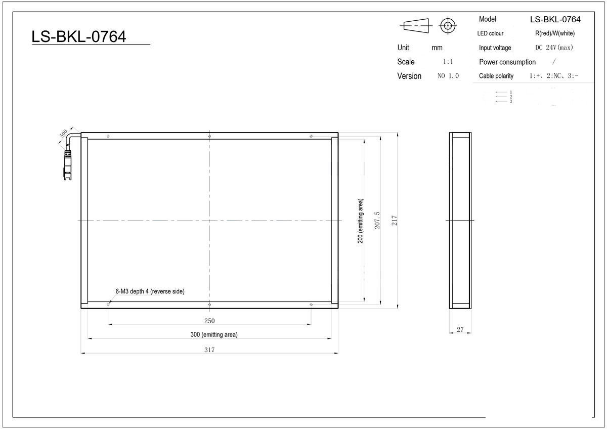 LS-BKL-0764 dimensions (mm)