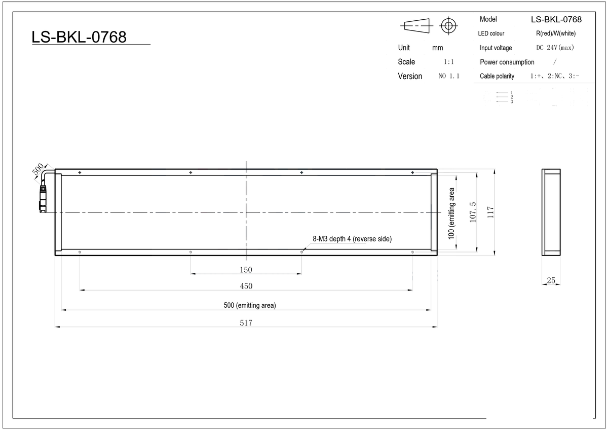LS-BKL-0768 dimensions (mm)