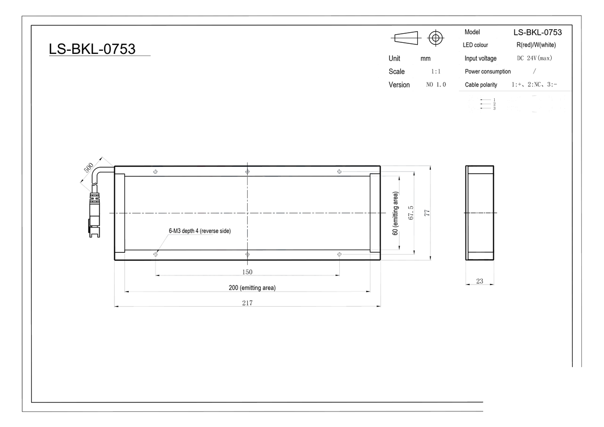 LS-BKL-0753 dimensions (mm)