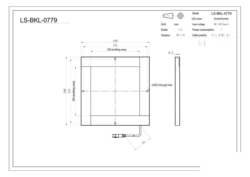 LS-BKL-0779 dimensions (mm)