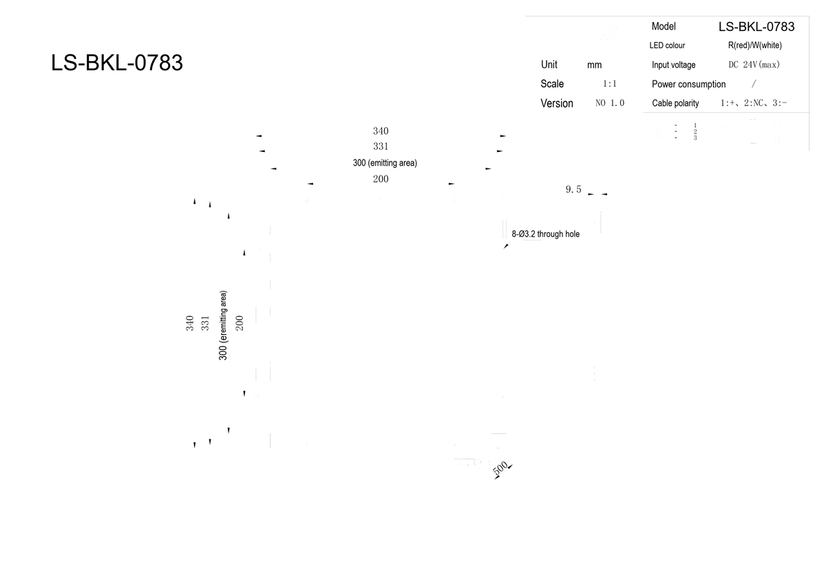 LS-BKL-0783 dimensions (mm)