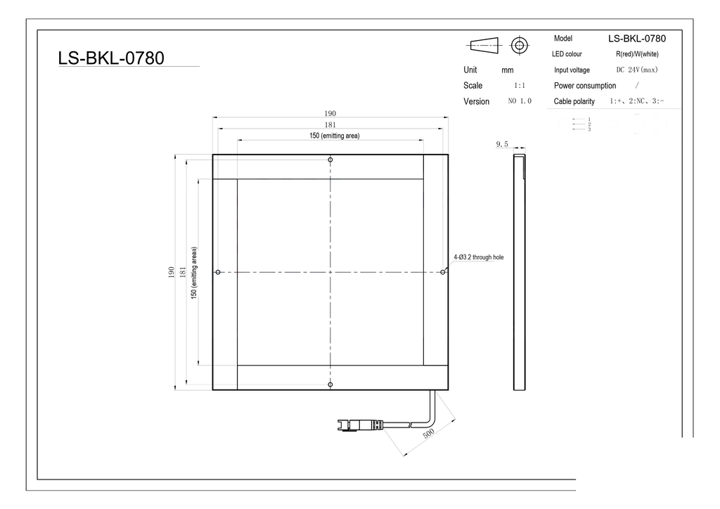 LS-BKL-0780 dimensions (mm)