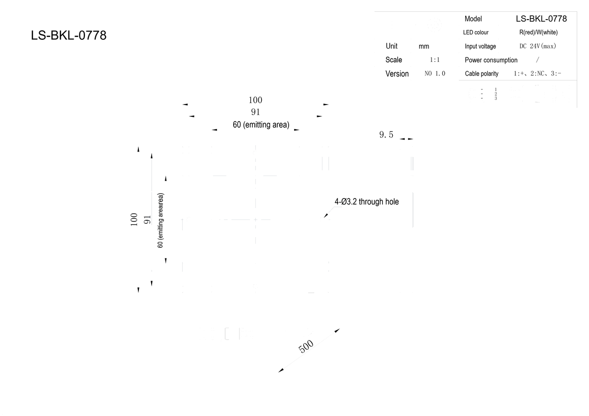 LS-BKL-0778 dimensions (mm)