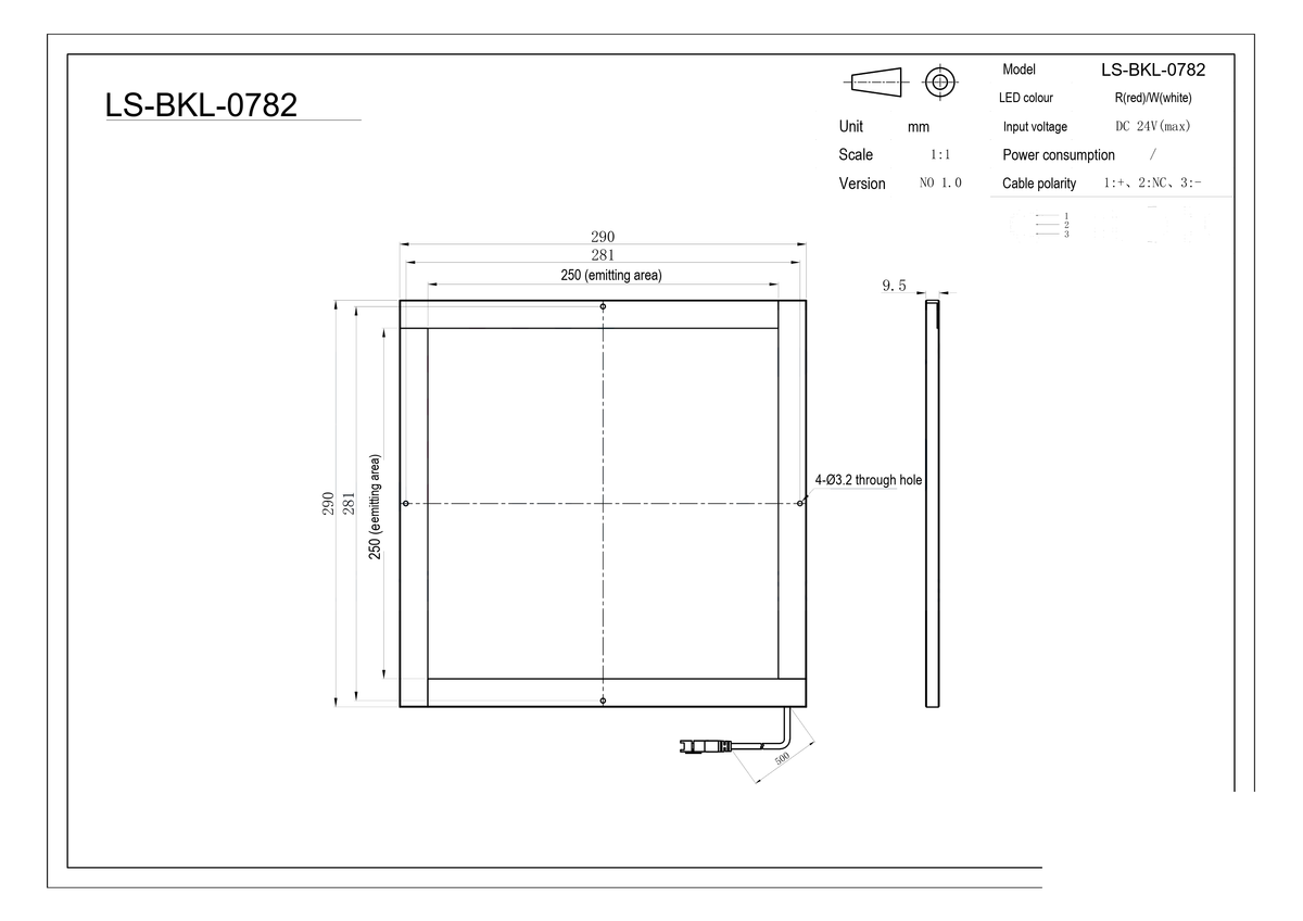 LS-BKL-0782 dimensions (mm)