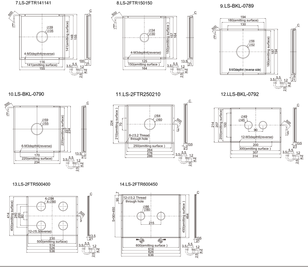 LS-BKL-0789 dimensions (mm)