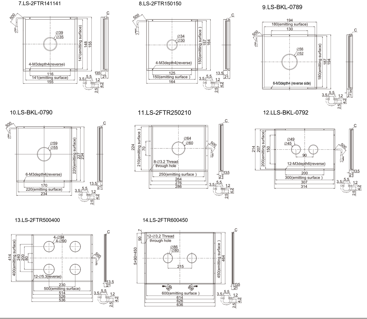 LS-BKL-0789 dimensions (mm)