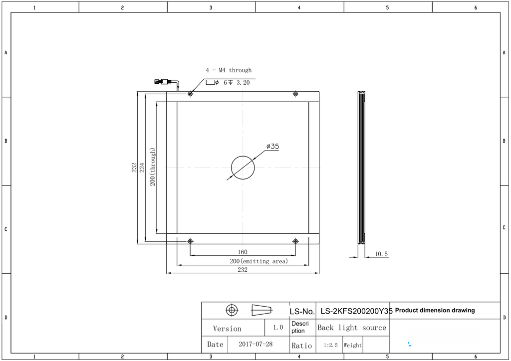 LS-BKL-0798 dimensions (mm)