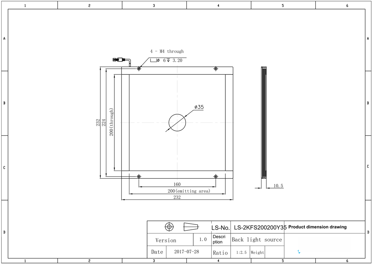 LS-BKL-0798 dimensions (mm)