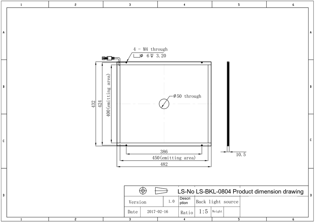 LS-BKL-0804 dimensions (mm)