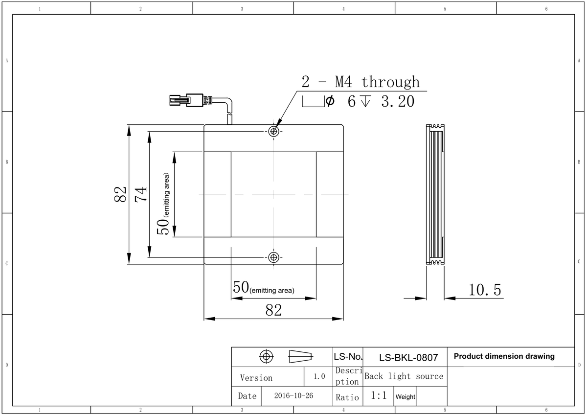 LS-BKL-0807 dimensions (mm)