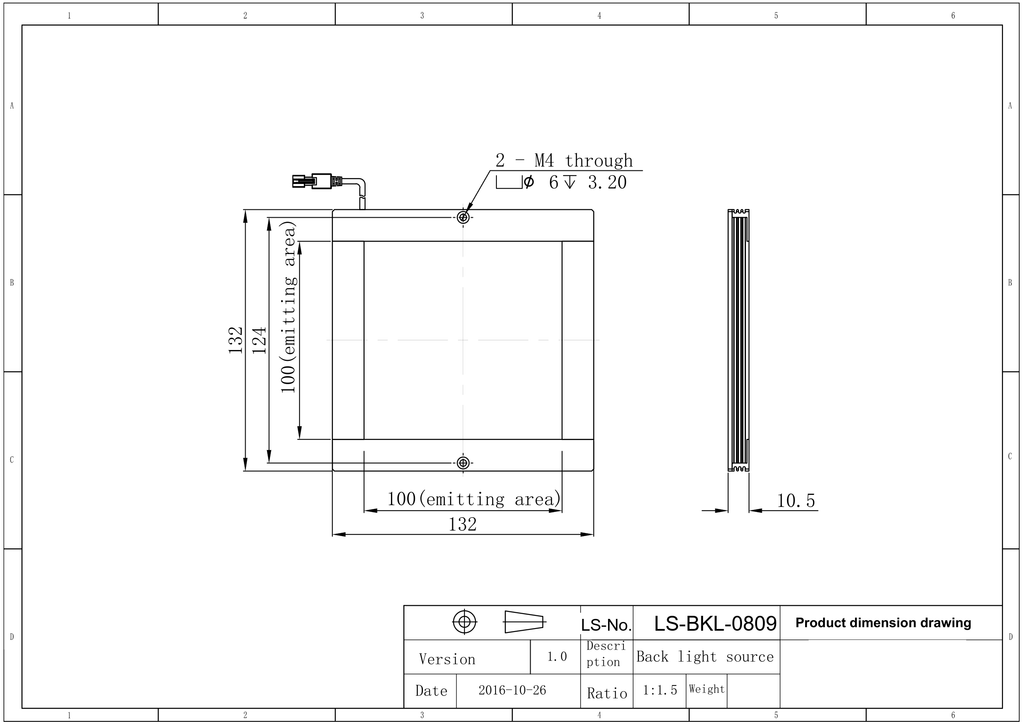LS-BKL-0809 dimensions (mm)