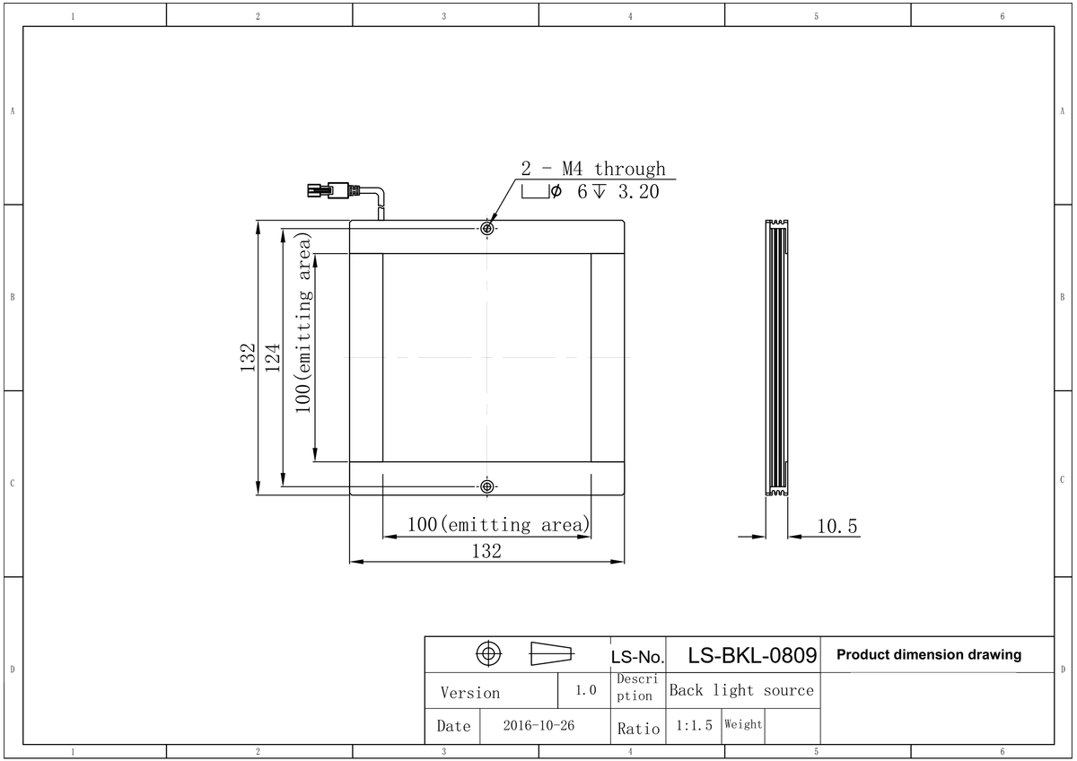LS-BKL-0809 dimensions (mm)