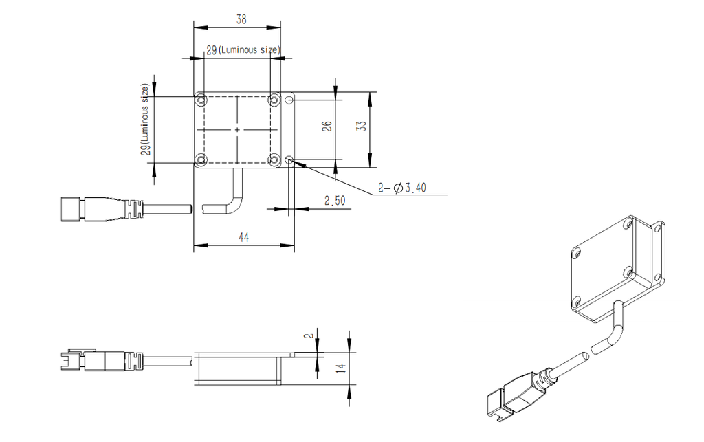 LS-BKL-0844 dimensions (mm)