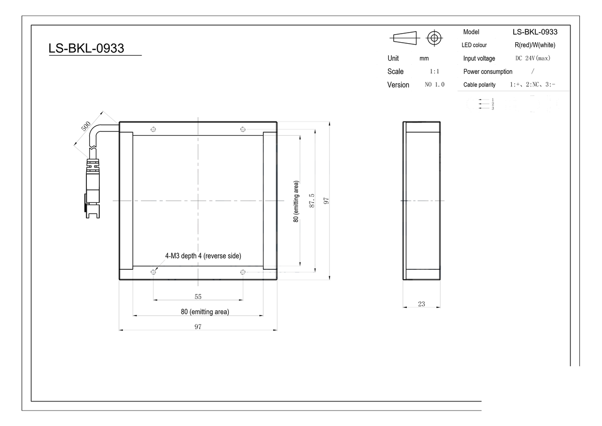 LS-BKL-0933 dimensions (mm)