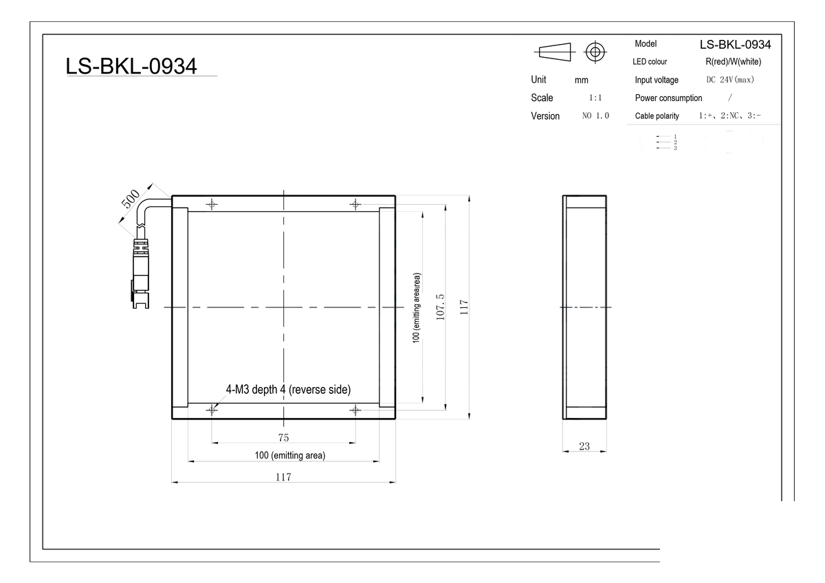 LS-BKL-0934 dimensions (mm)