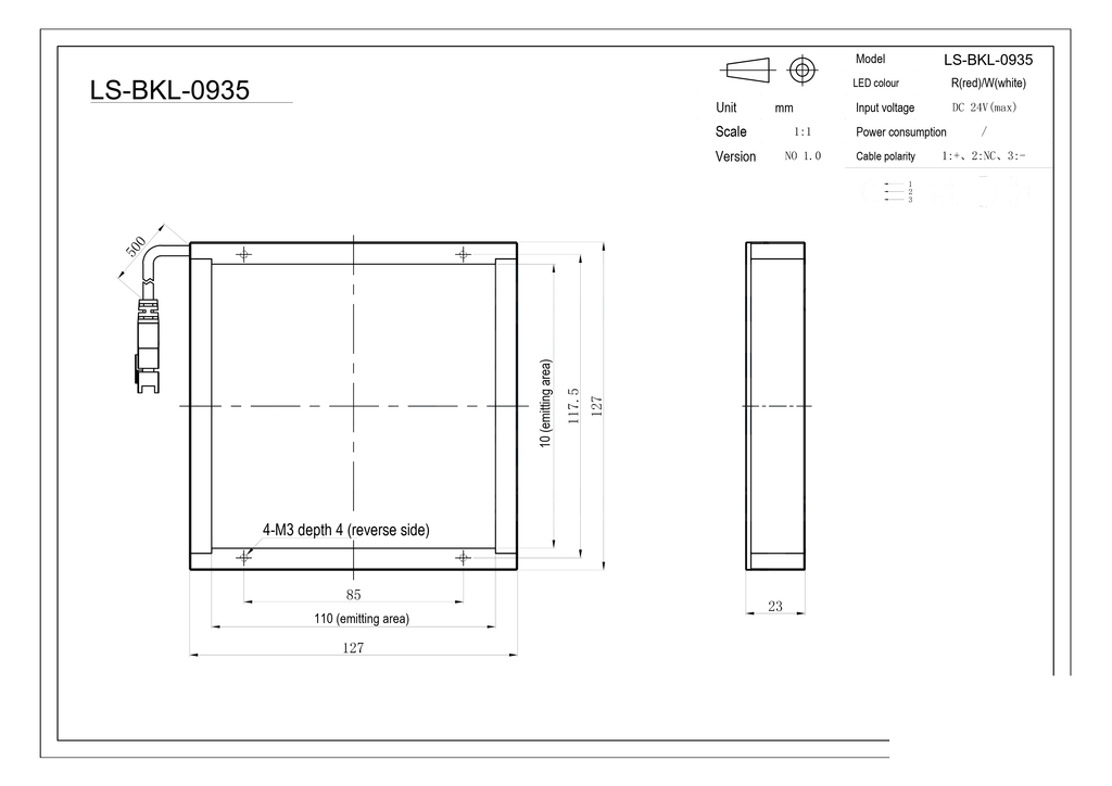 LS-BKL-0935 dimensions (mm)