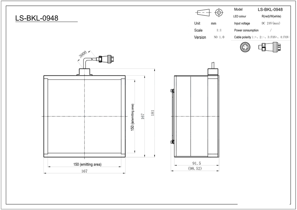 LS-BKL-0948 dimensions (mm)