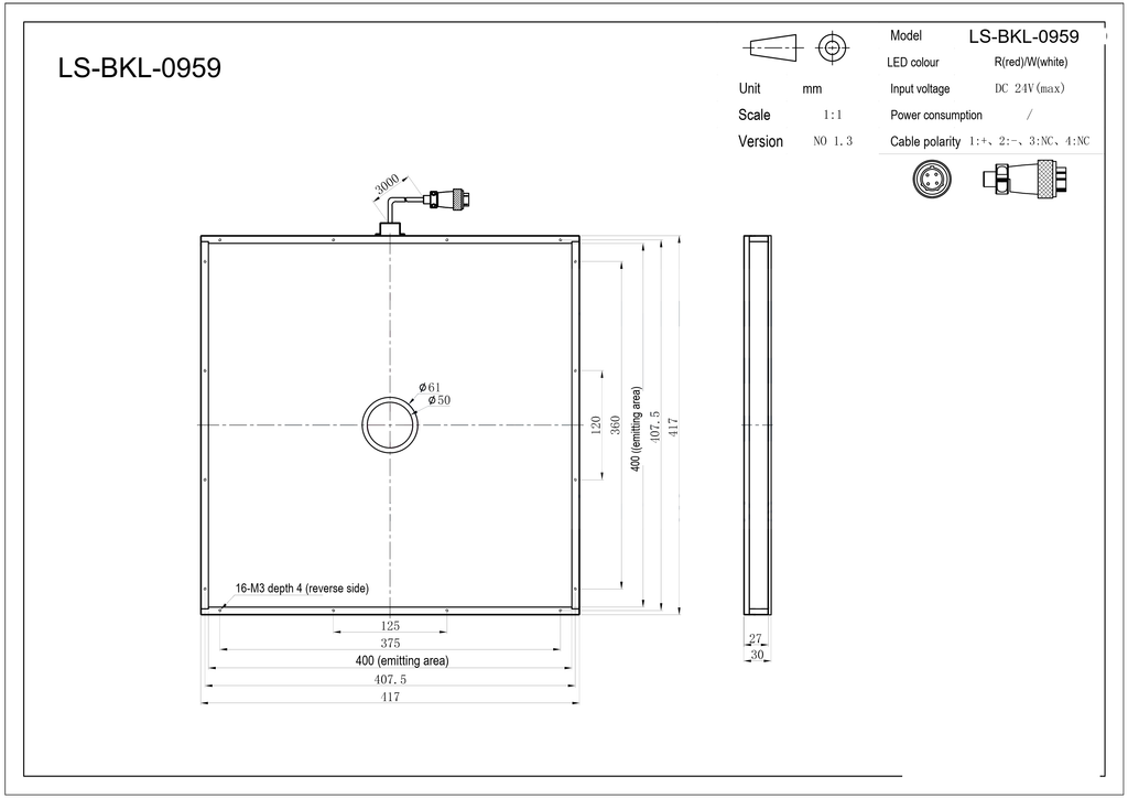 LS-BKL-0959 dimensions (mm)