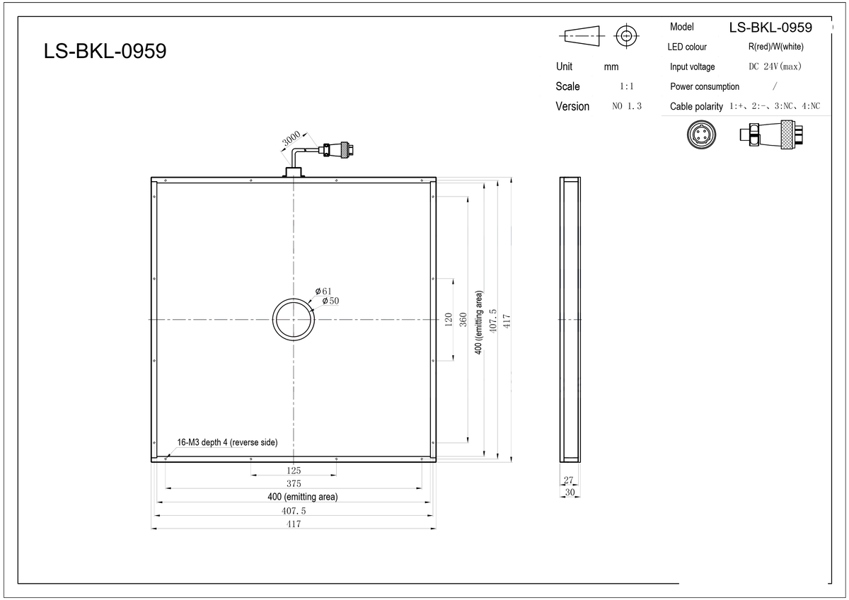 LS-BKL-0959 dimensions (mm)