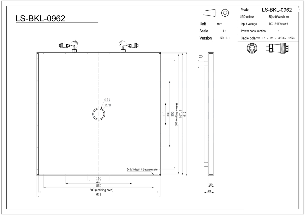LS-BKL-0962 dimensions (mm)