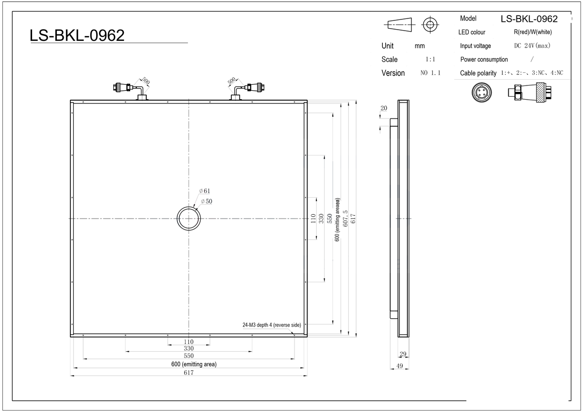 LS-BKL-0962 dimensions (mm)
