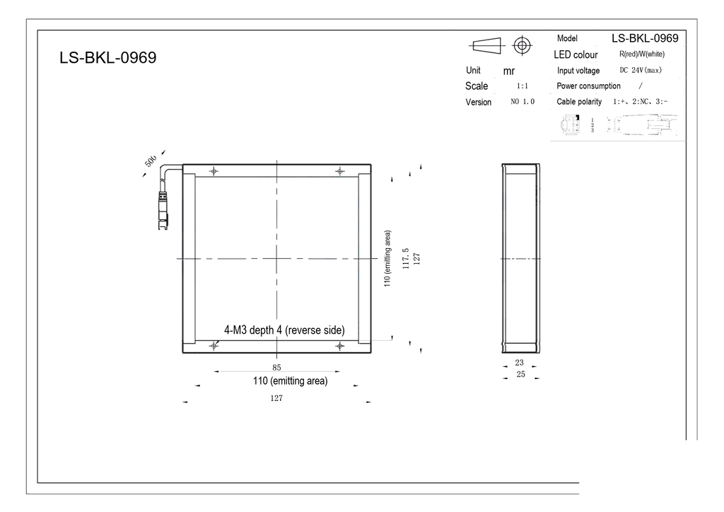 LS-BKL-0969 dimensions (mm)