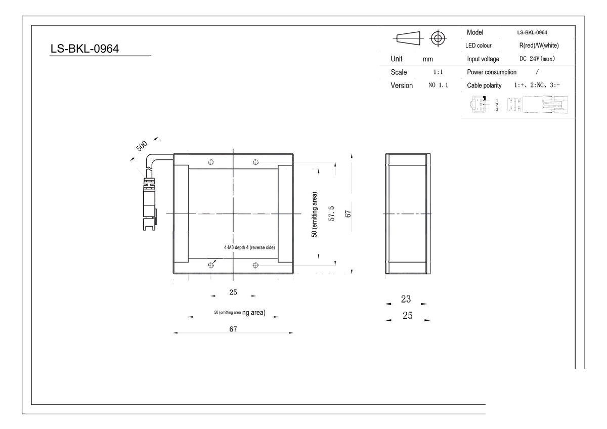 LS-BKL-0964 dimensions (mm)