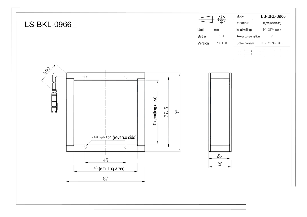 LS-BKL-0966 dimensions (mm)