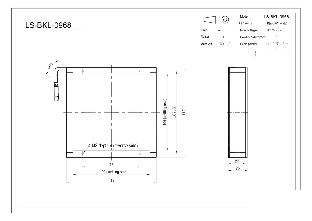 LS-BKL-0968 dimensions (mm)