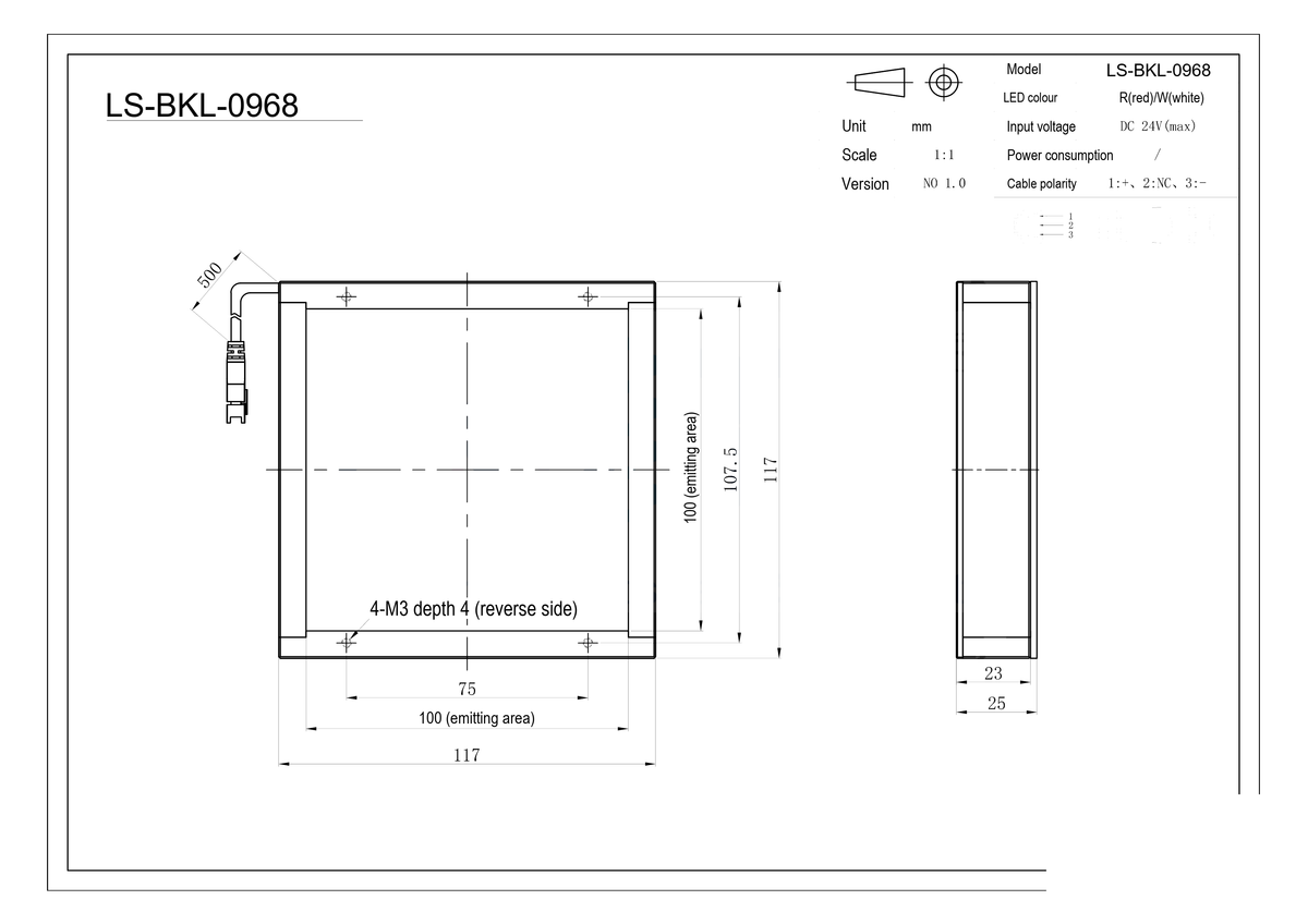 LS-BKL-0968 dimensions (mm)