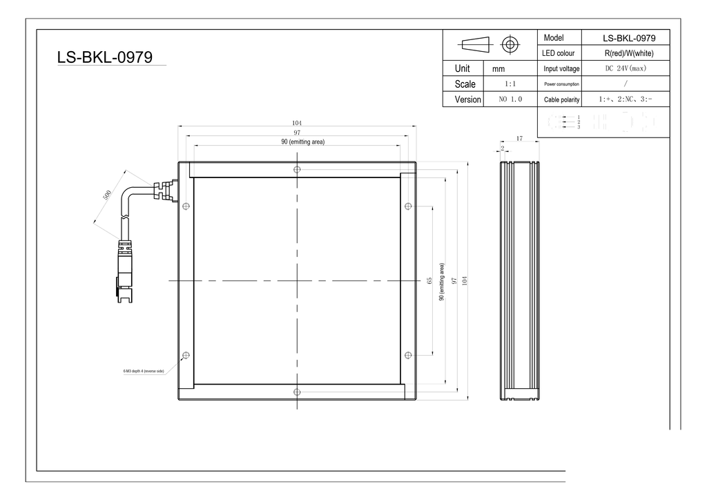 LS-BKL-0979 dimensions (mm)