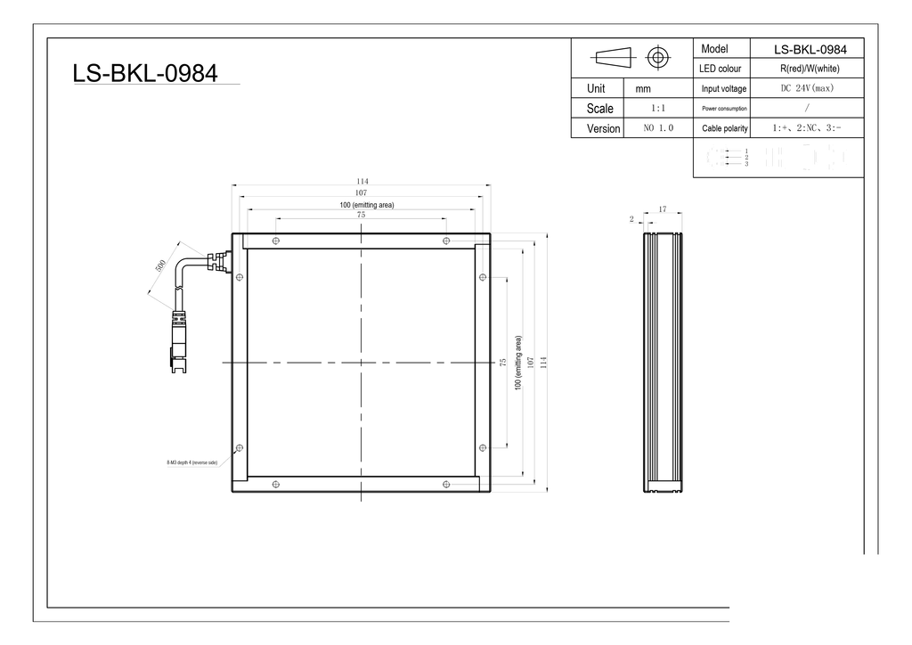 LS-BKL-0984 dimensions (mm)