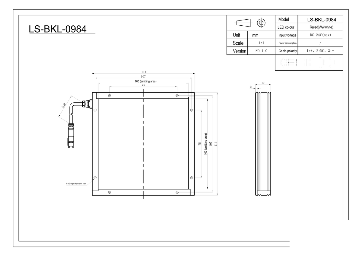 LS-BKL-0984 dimensions (mm)