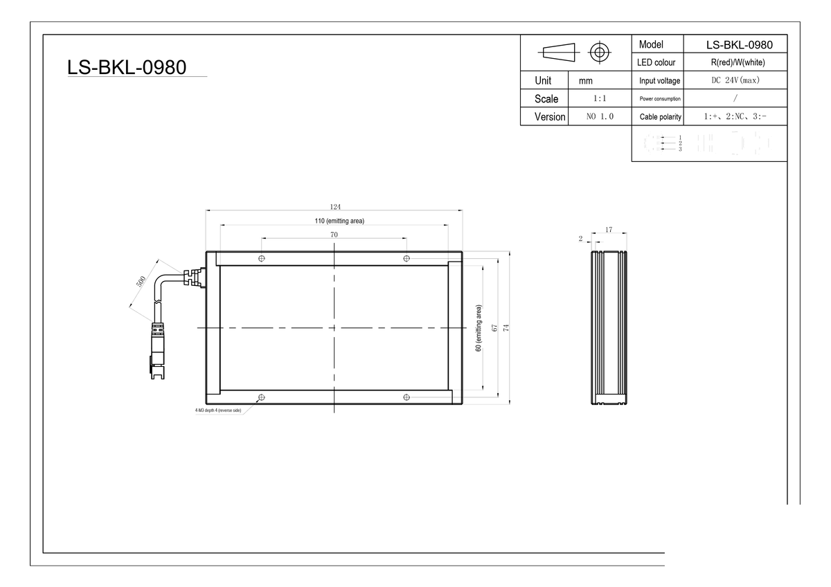 LS-BKL-0980 dimensions (mm)