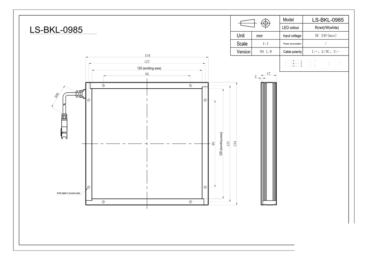 LS-BKL-0985 dimensions (mm)