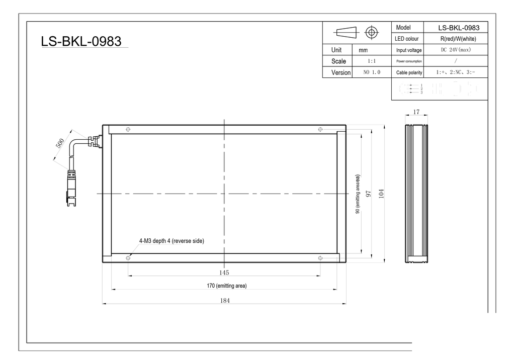 LS-BKL-0983 dimensions (mm)