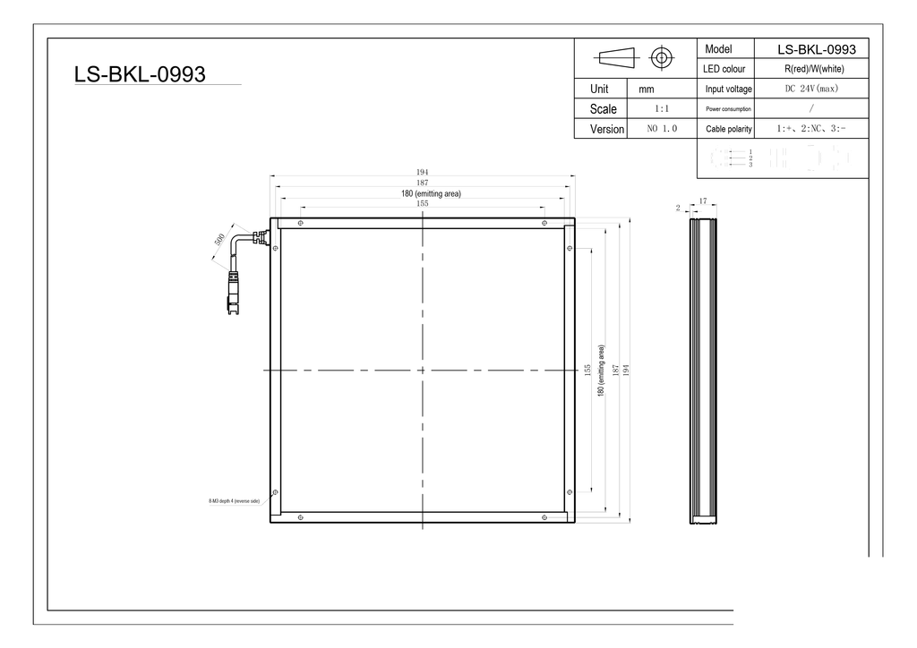 LS-BKL-0993 dimensions (mm)
