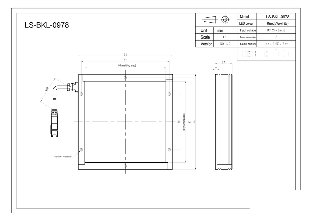 LS-BKL-0978 dimensions (mm)