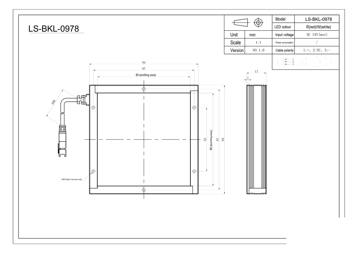 LS-BKL-0978 dimensions (mm)