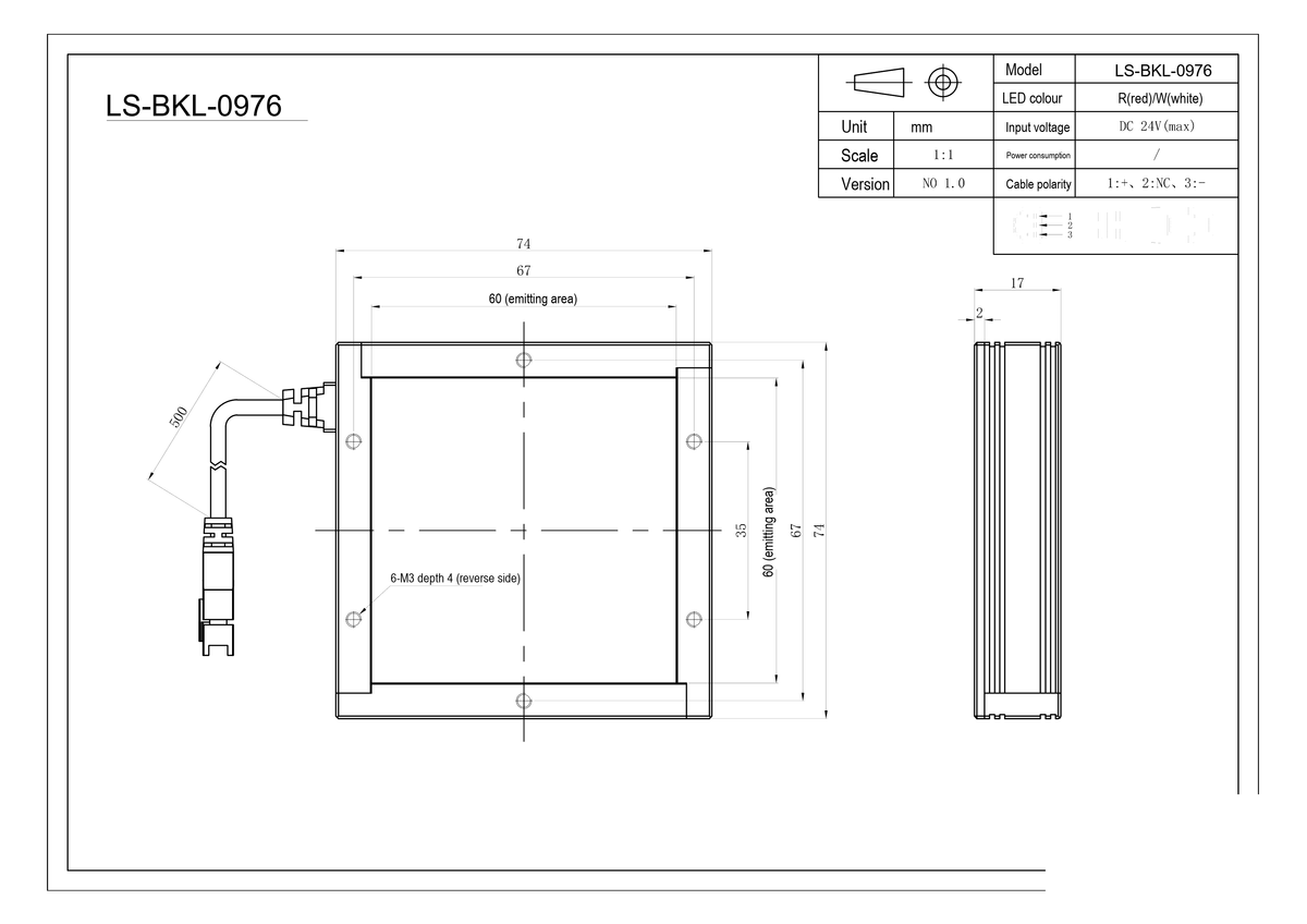 LS-BKL-0976 dimensions (mm)