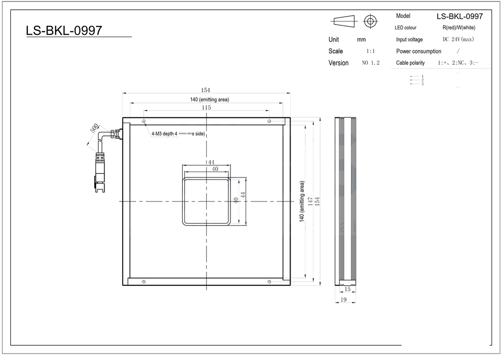 LS-BKL-0997 dimensions (mm)