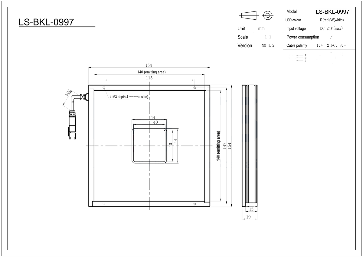 LS-BKL-0997 dimensions (mm)