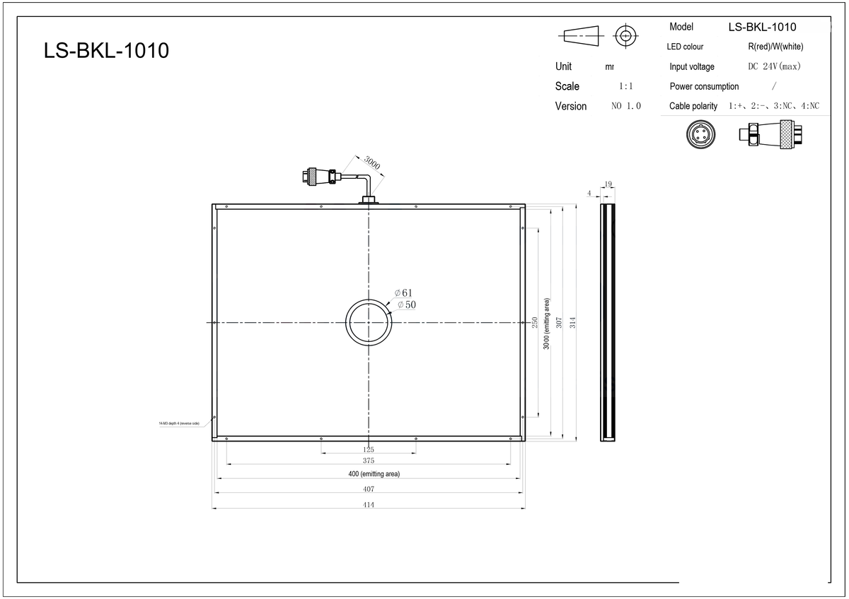 LS-BKL-1010 dimensions (mm)